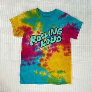 Rolling Loud Tie Dye Tee Shirt Unisex Colorful Rainbow Size Small No Flaws